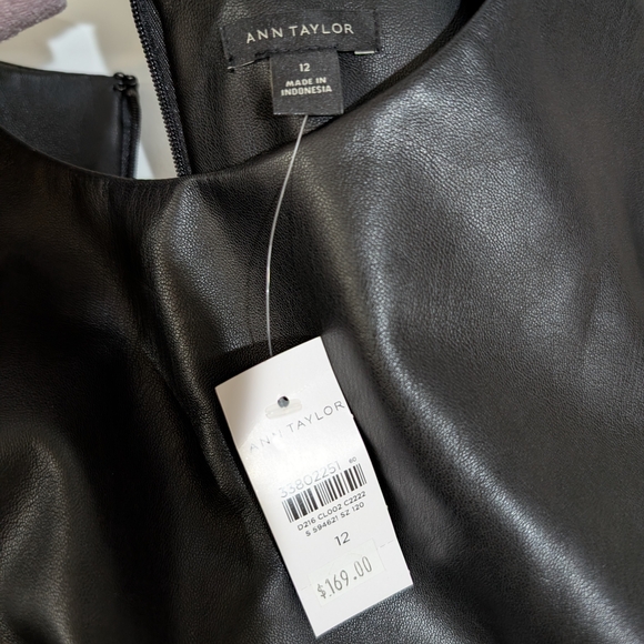 Ann Taylor NWT Black Leather Dress - Picture 10 of 10
